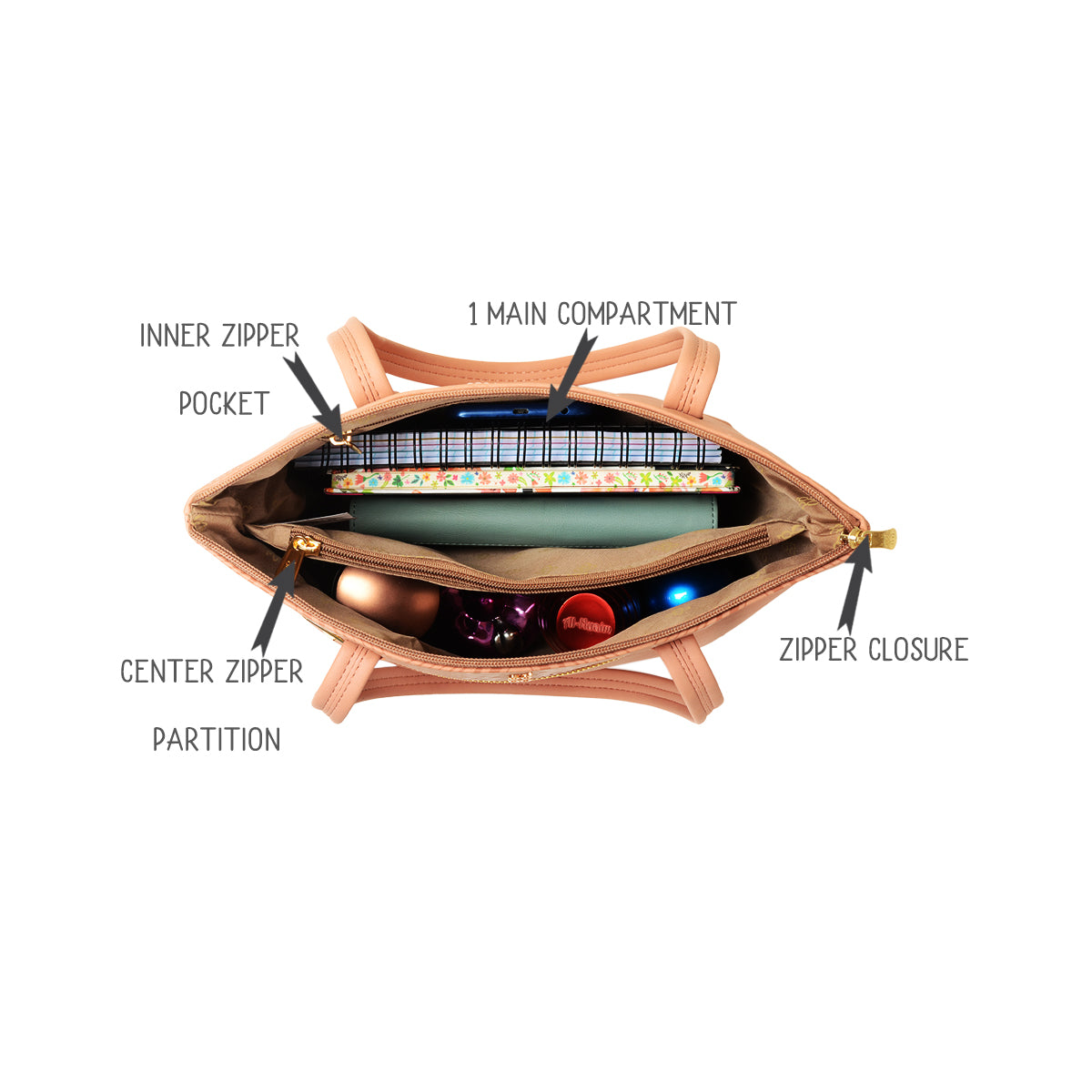 Distich Pink Medium Tote Bags