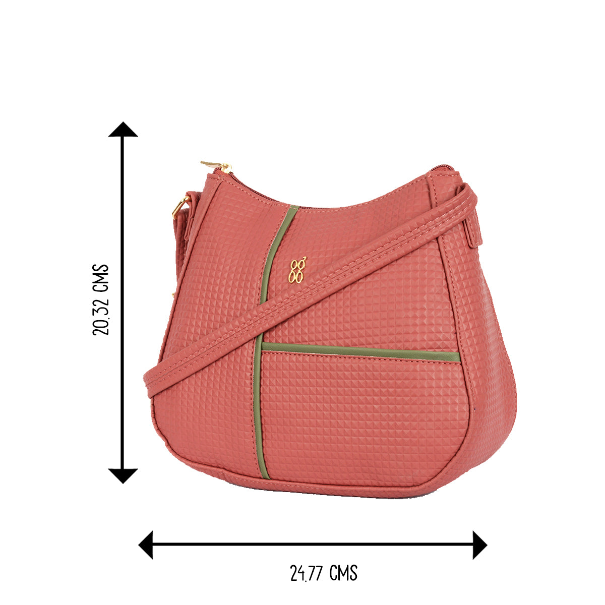 Famoit Rose Wood Small Saddle Handbag