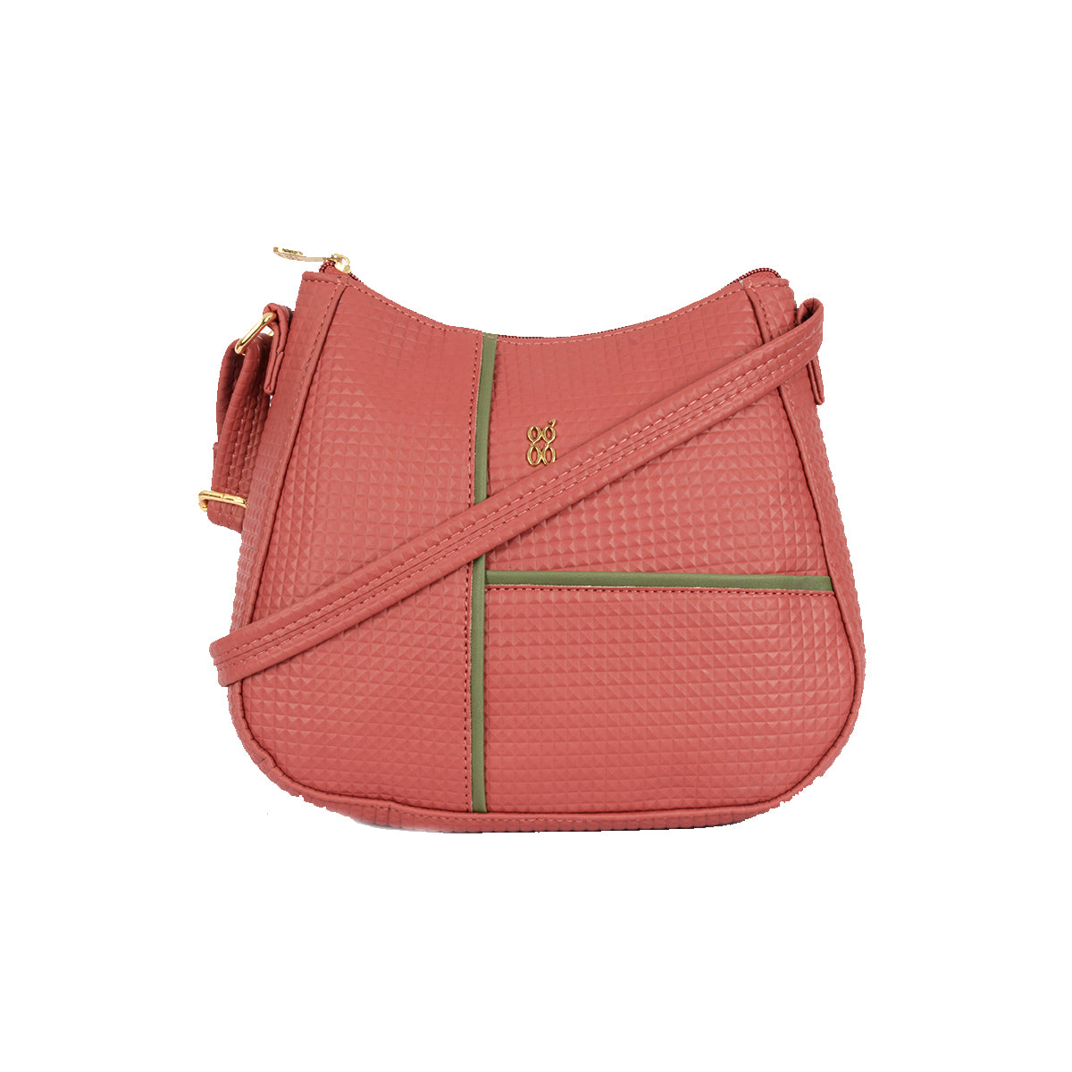 Famoit Rose Wood Small Saddle Handbag