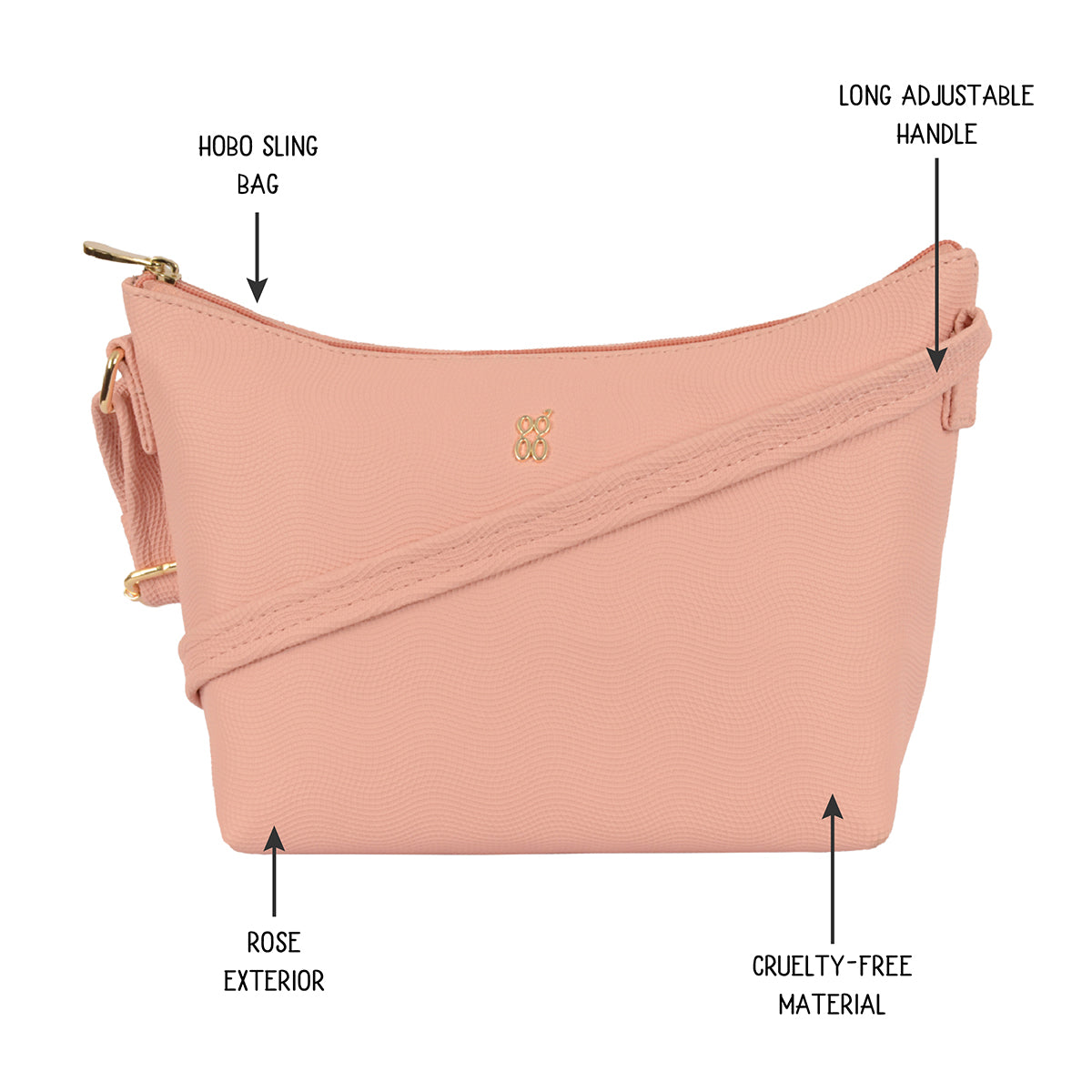 Kauko Rose Small Hobo Bag
