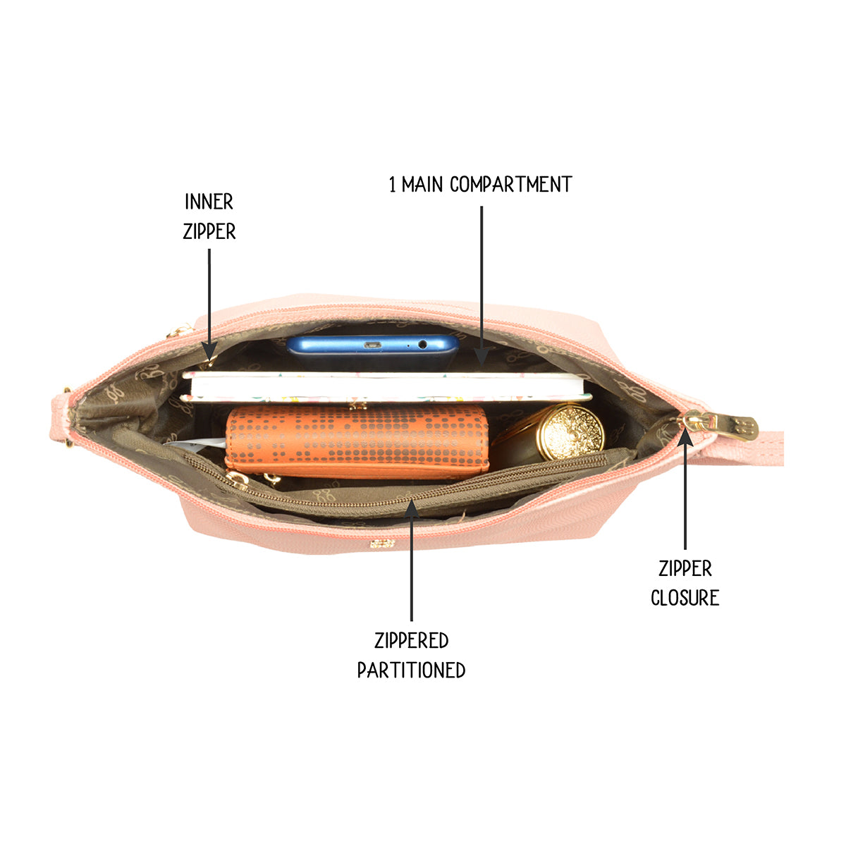 Kauko Rose Small Hobo Bag