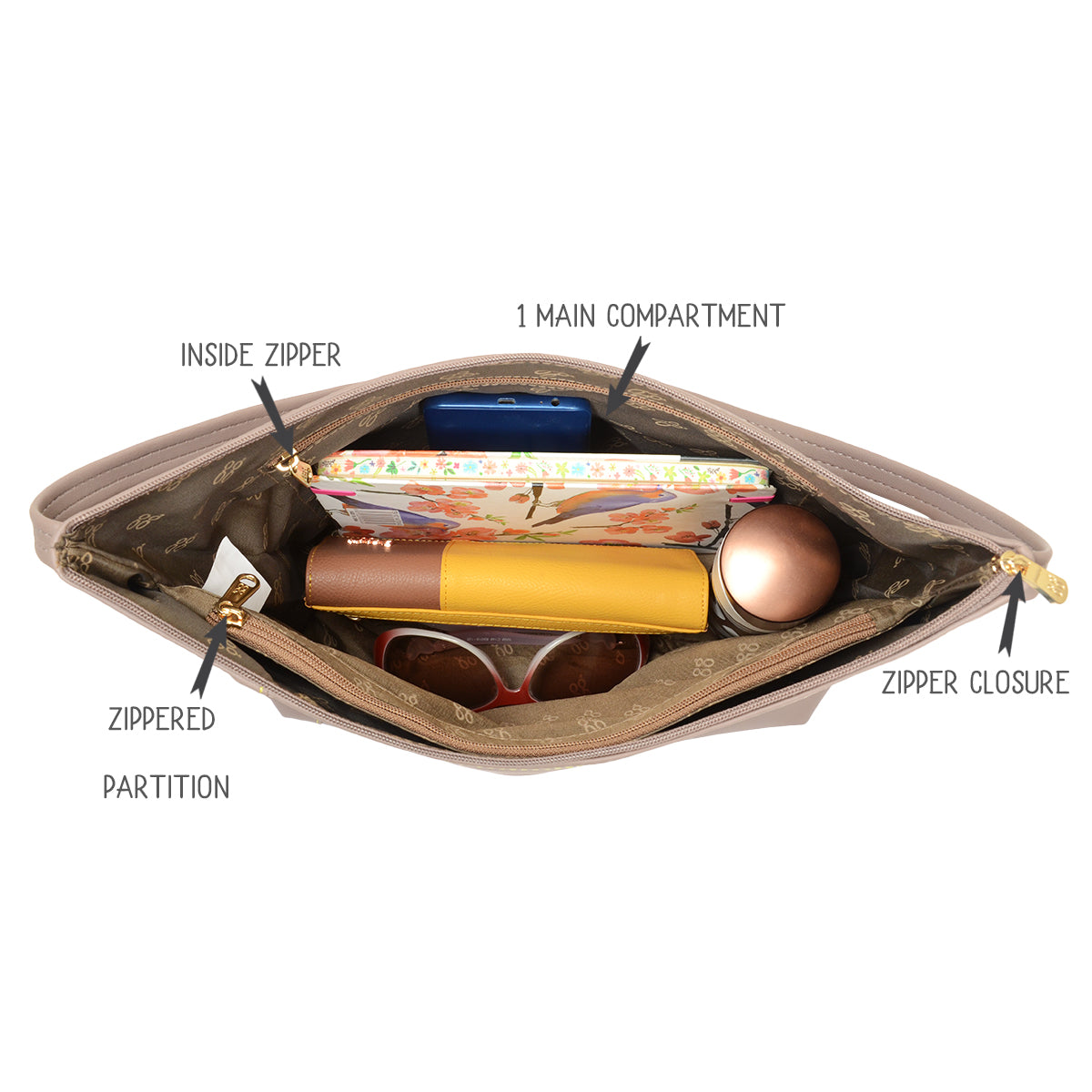 Nightie Peach Large Hobo Bag