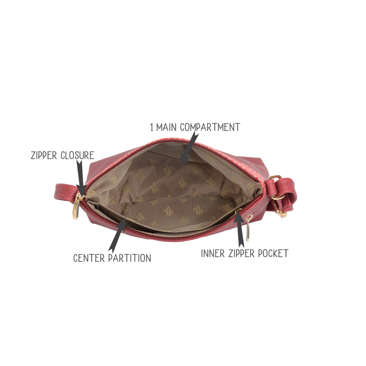 Zella Red Small Satchel Bag