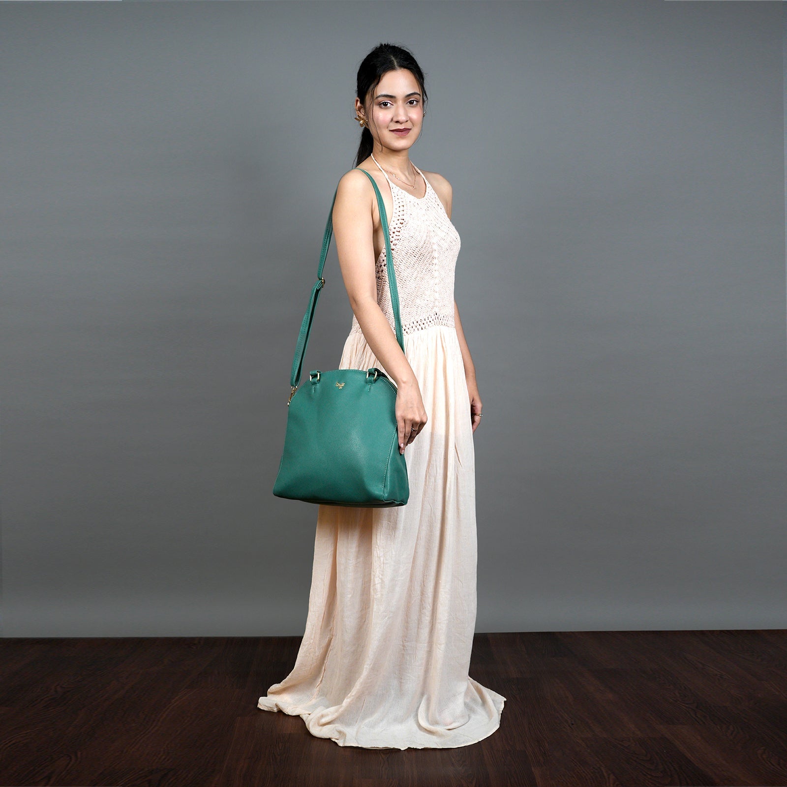 Leona Green Large Shoulder Bag