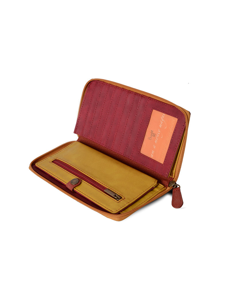 Sash  Tan Large Ziparound Wallets