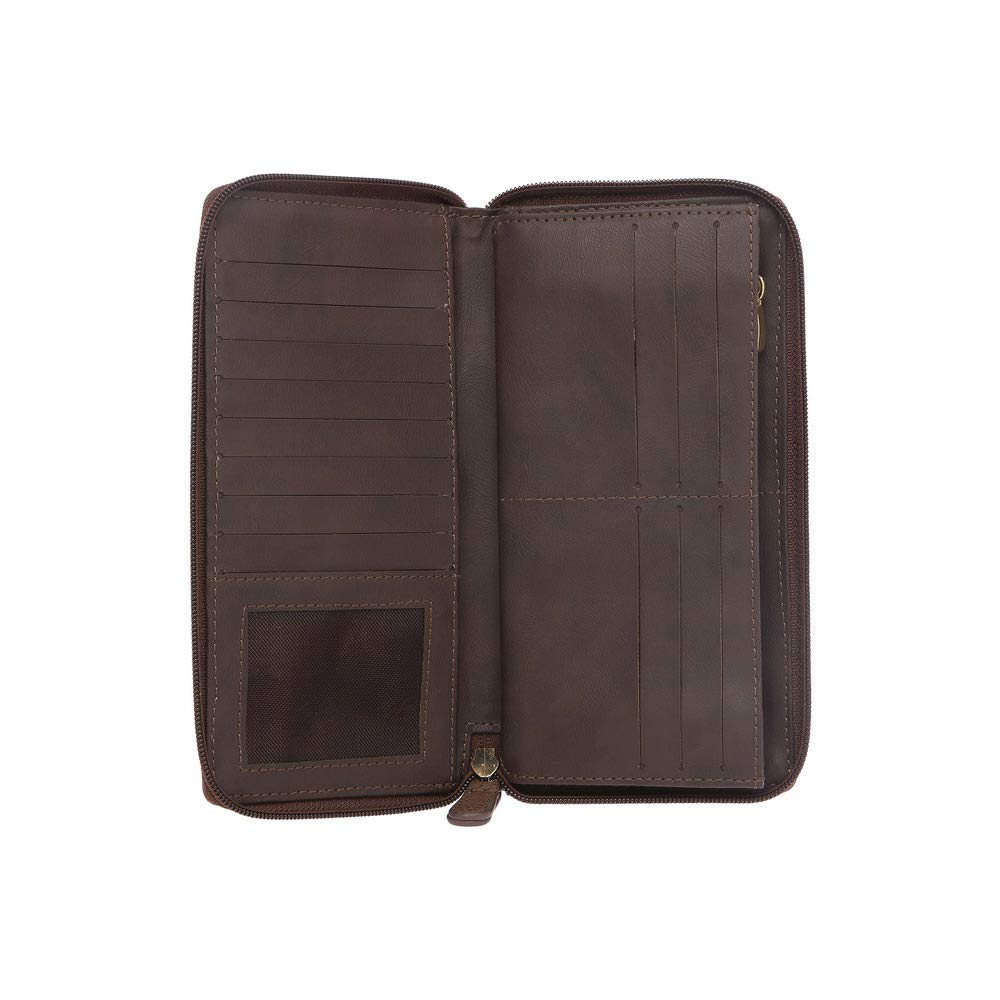 Wick Brown Oversize Ziparound Wallets