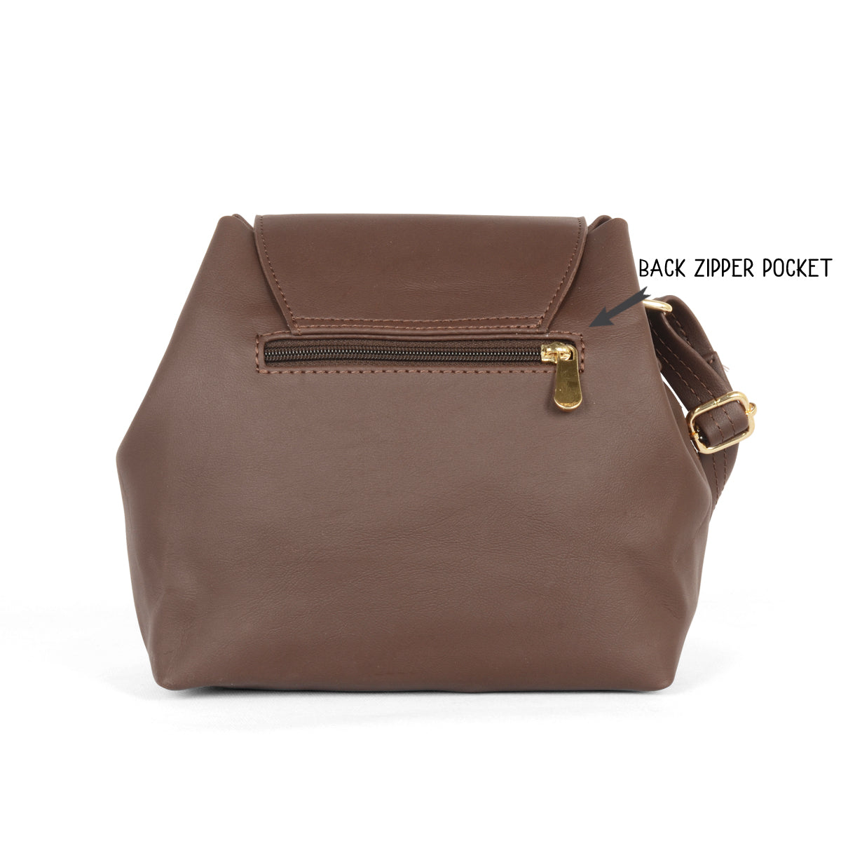 Meryem Brown Small Bucket Bags