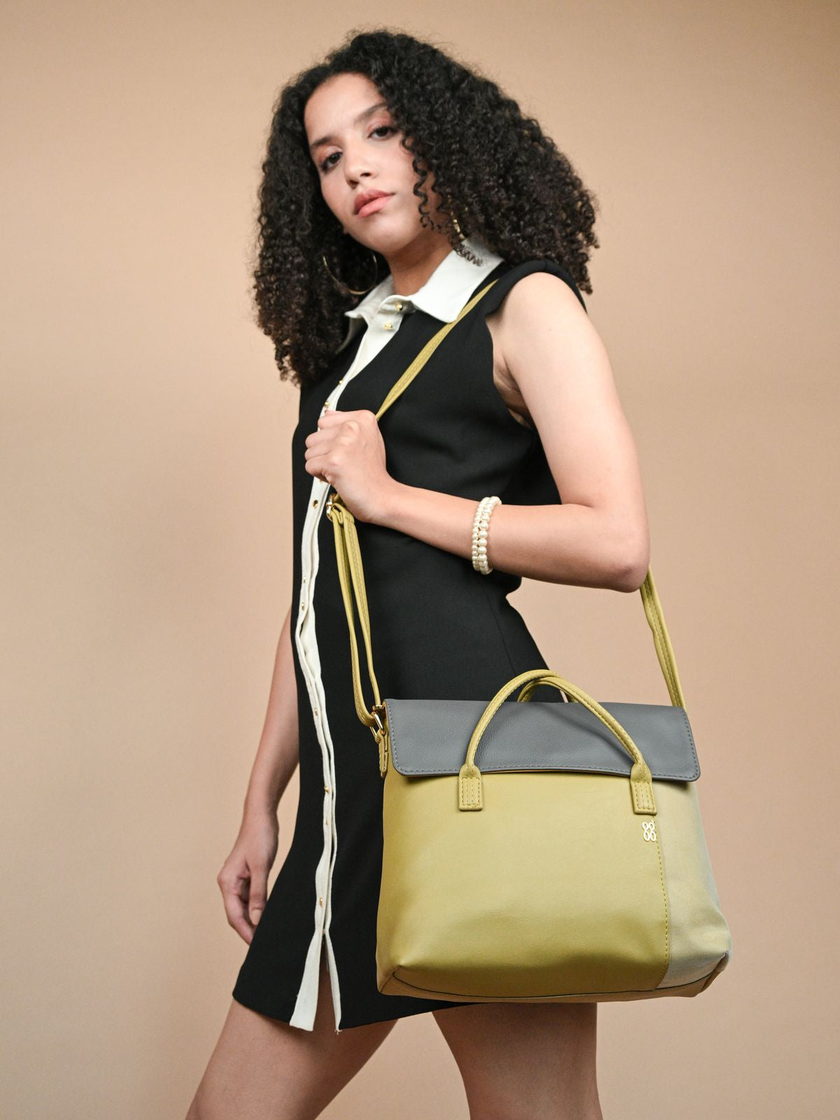 Abeline Yellow Medium Satchel Bag