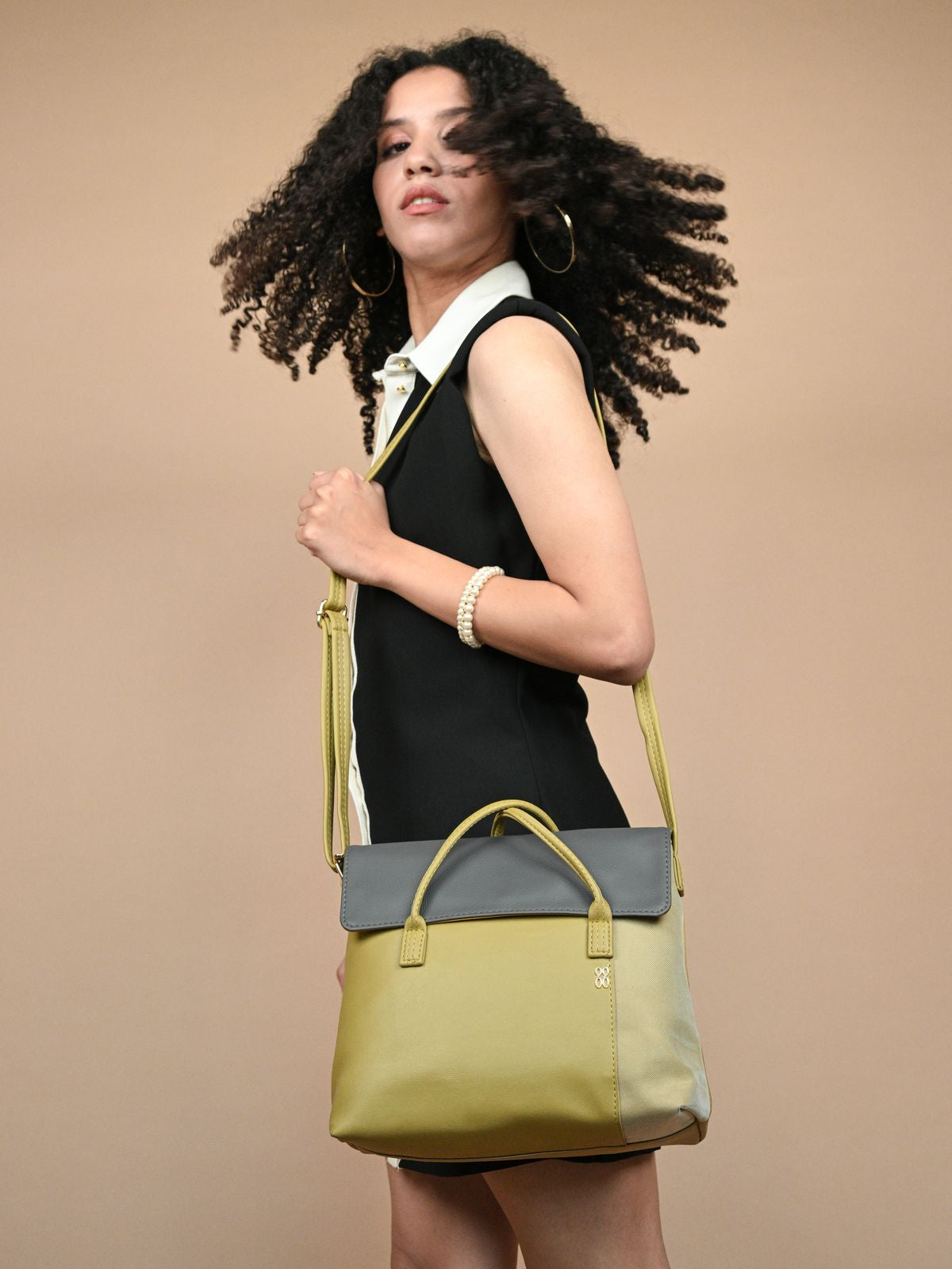 Abeline Yellow Medium Satchel Bag