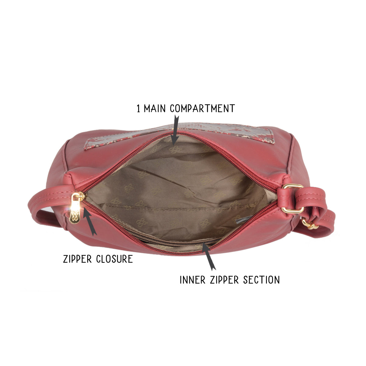 Sonorous Red Medium Hobo Bags