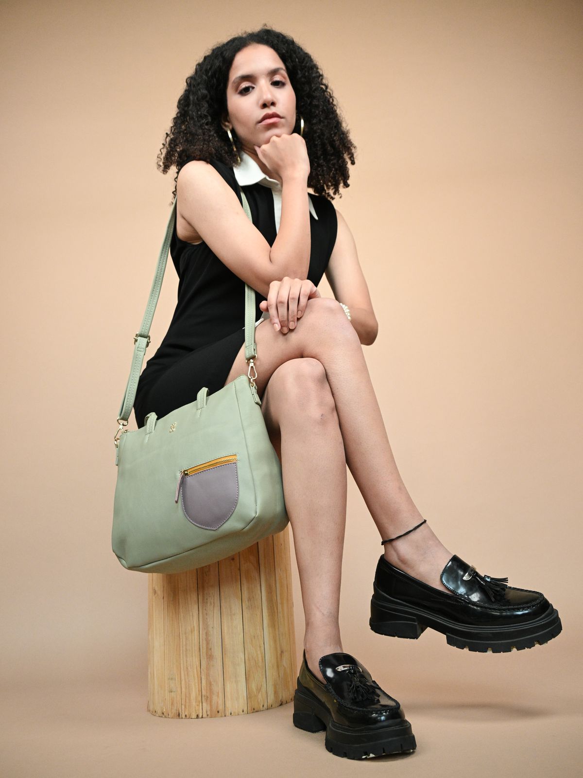 Blocky Green Medium Tote Bag