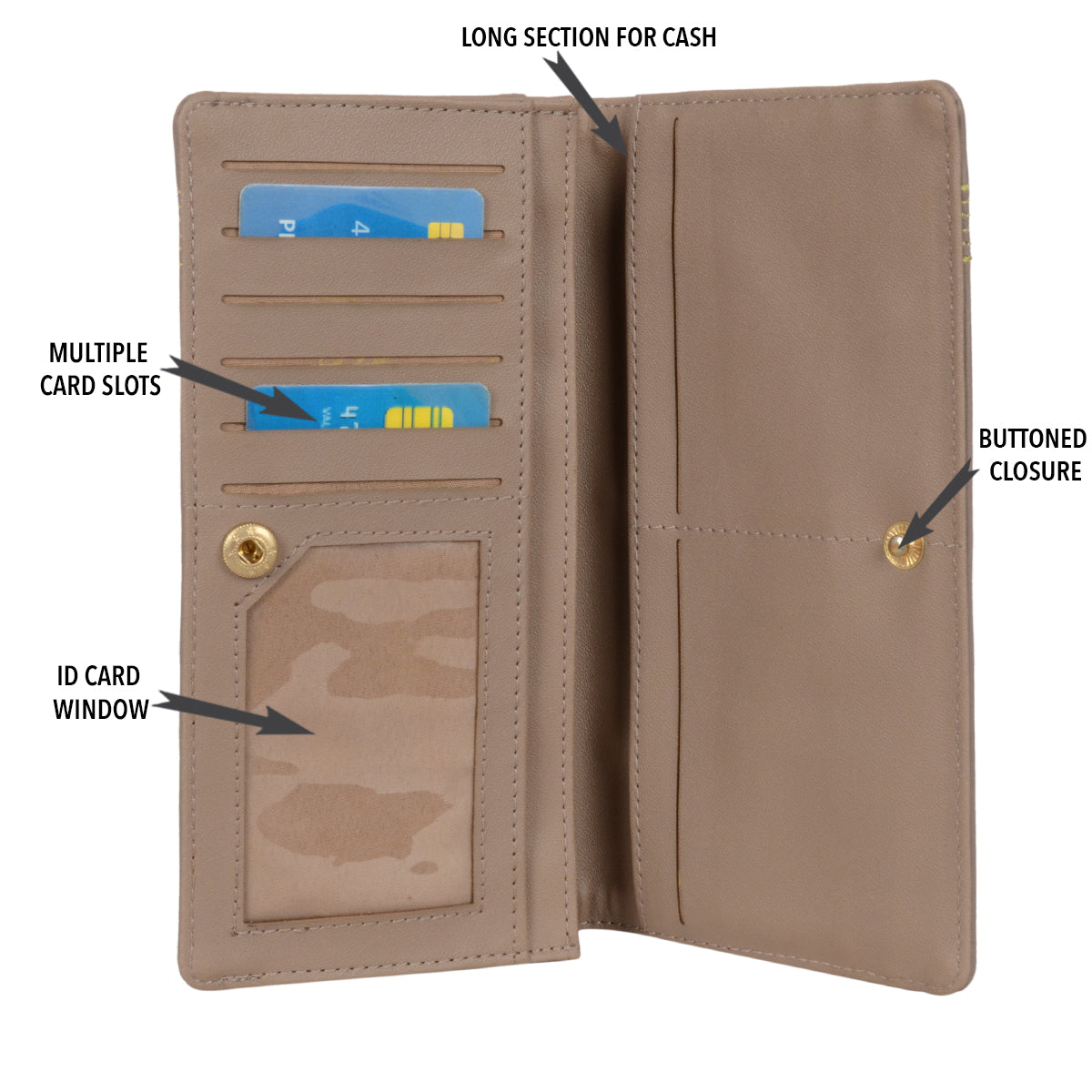 Speak Beige Large Two Fold wallets