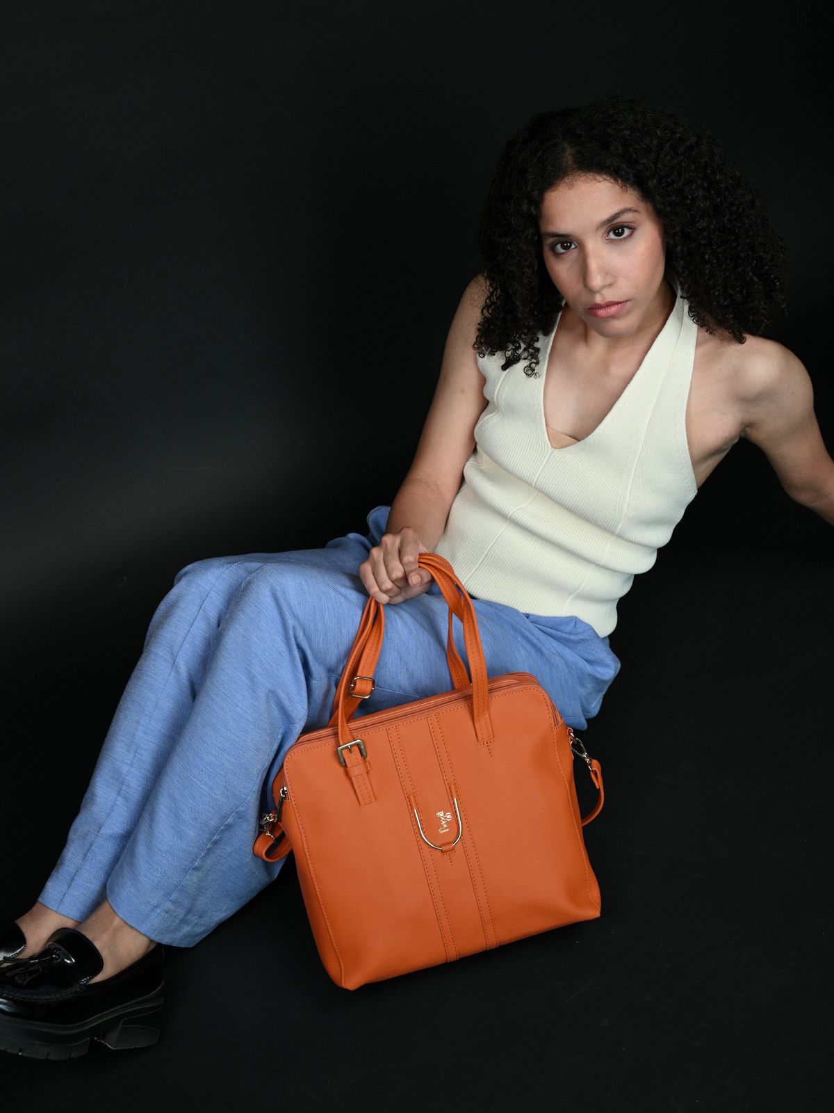 Jaipur Orange Medium Shoulder Bag