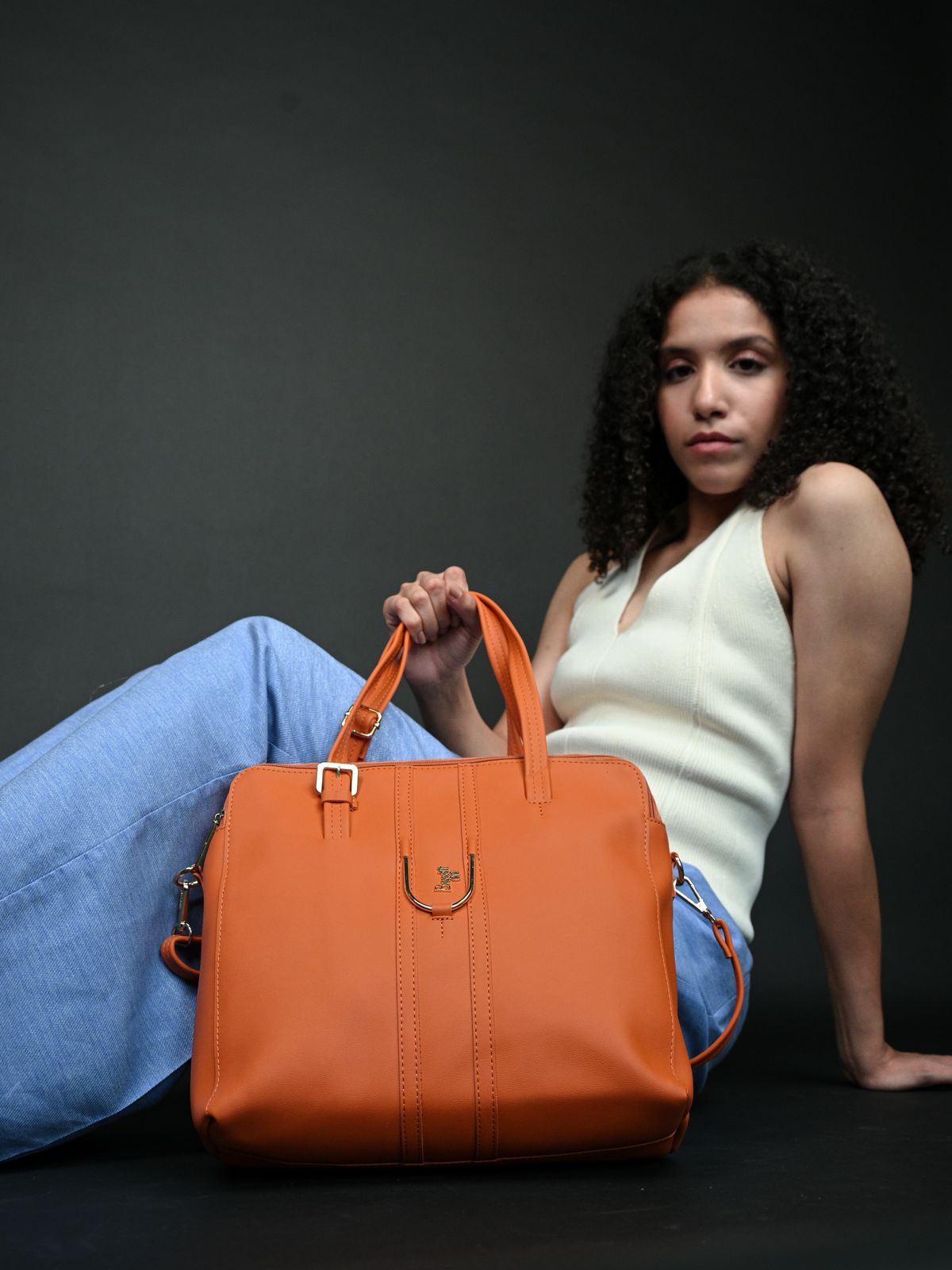 Jaipur Orange Medium Shoulder Bag