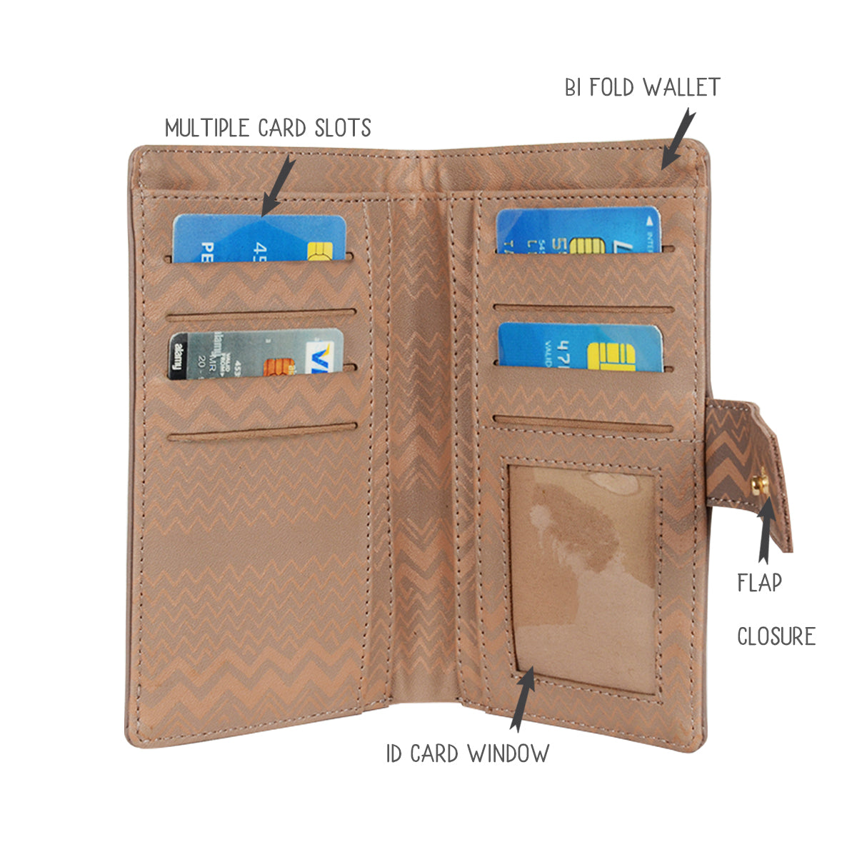 Ruty Beige Medium Two Fold wallets