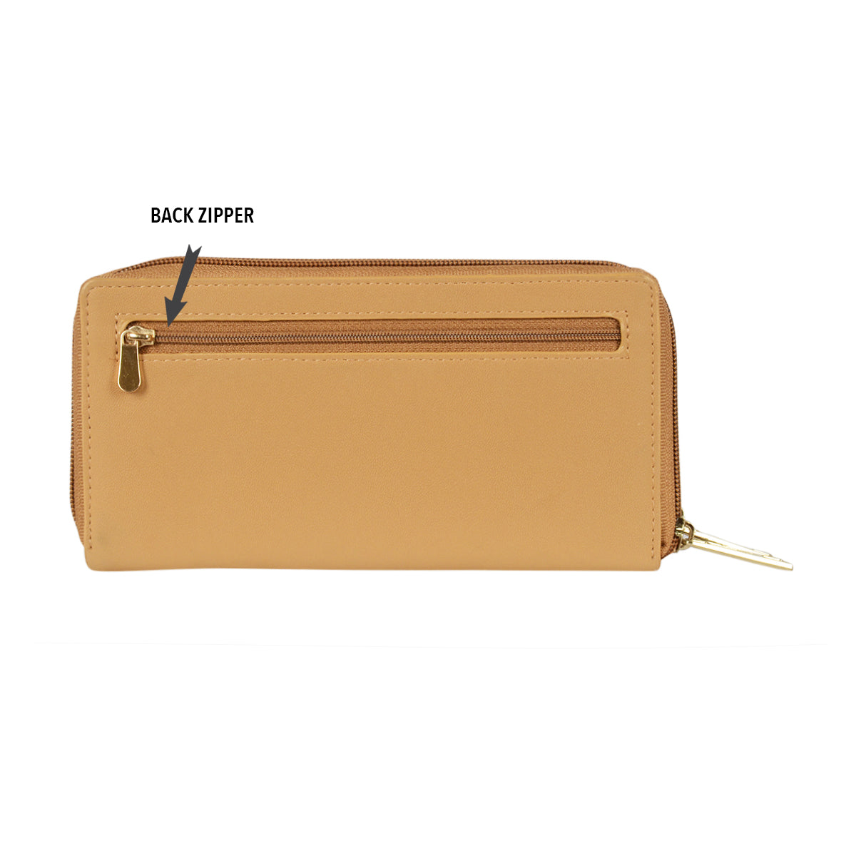 Matt Beige Large Ziparound wallets