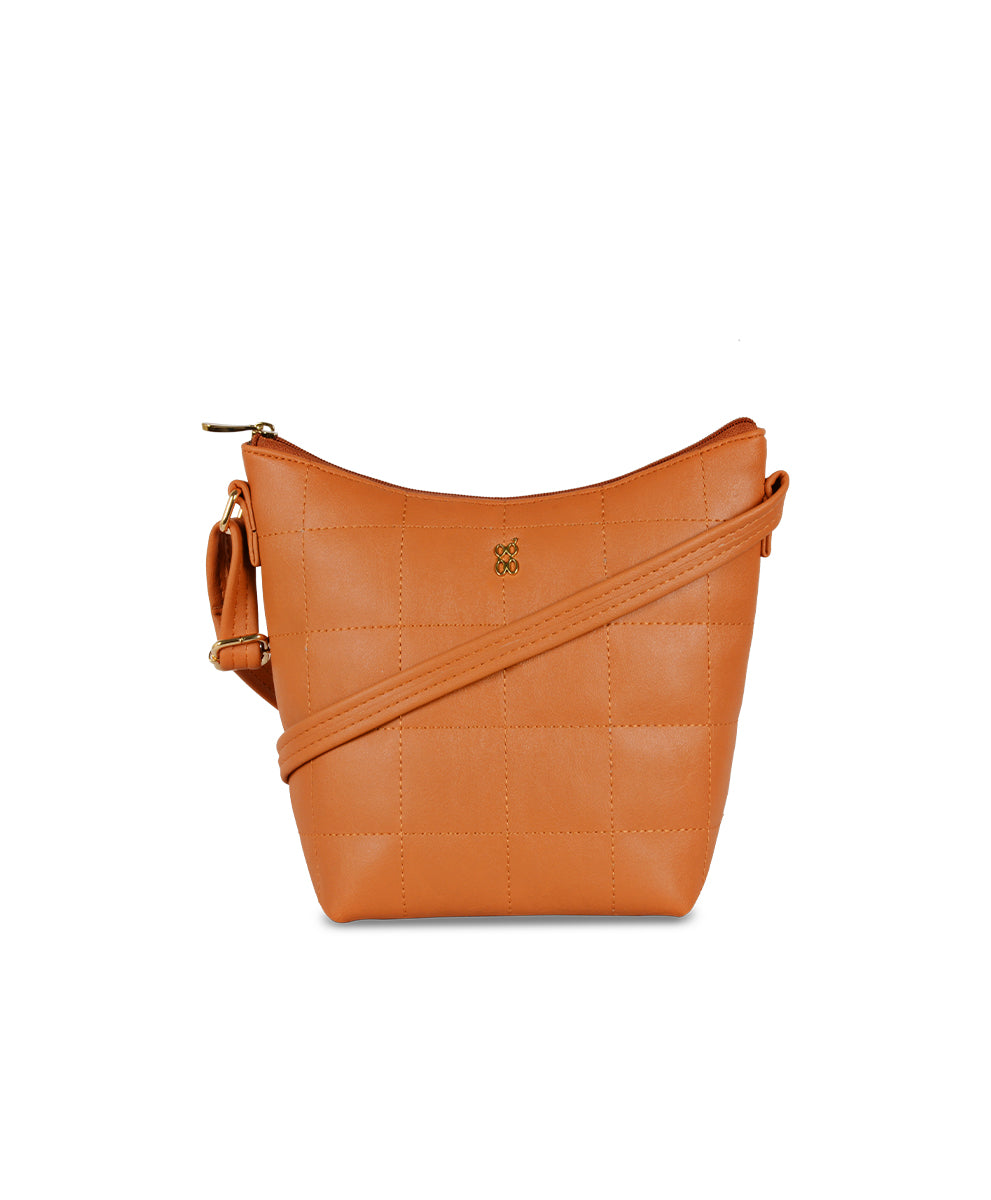 Queltir Orange Small Hobo Bag