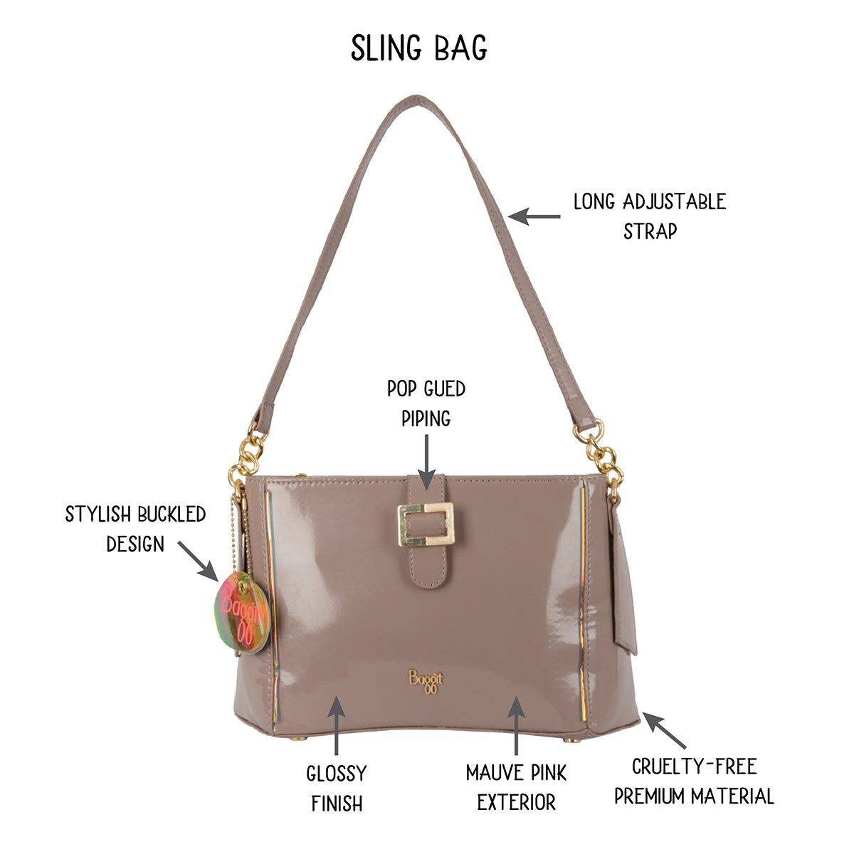 Bkluxer Pink Small Baguette Bags