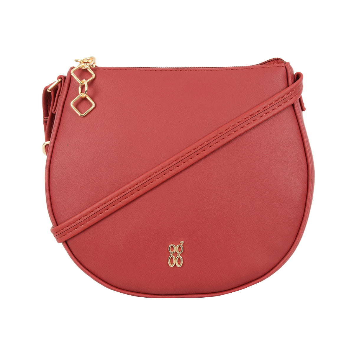 Brianna Red Large Saddle Sling Bag