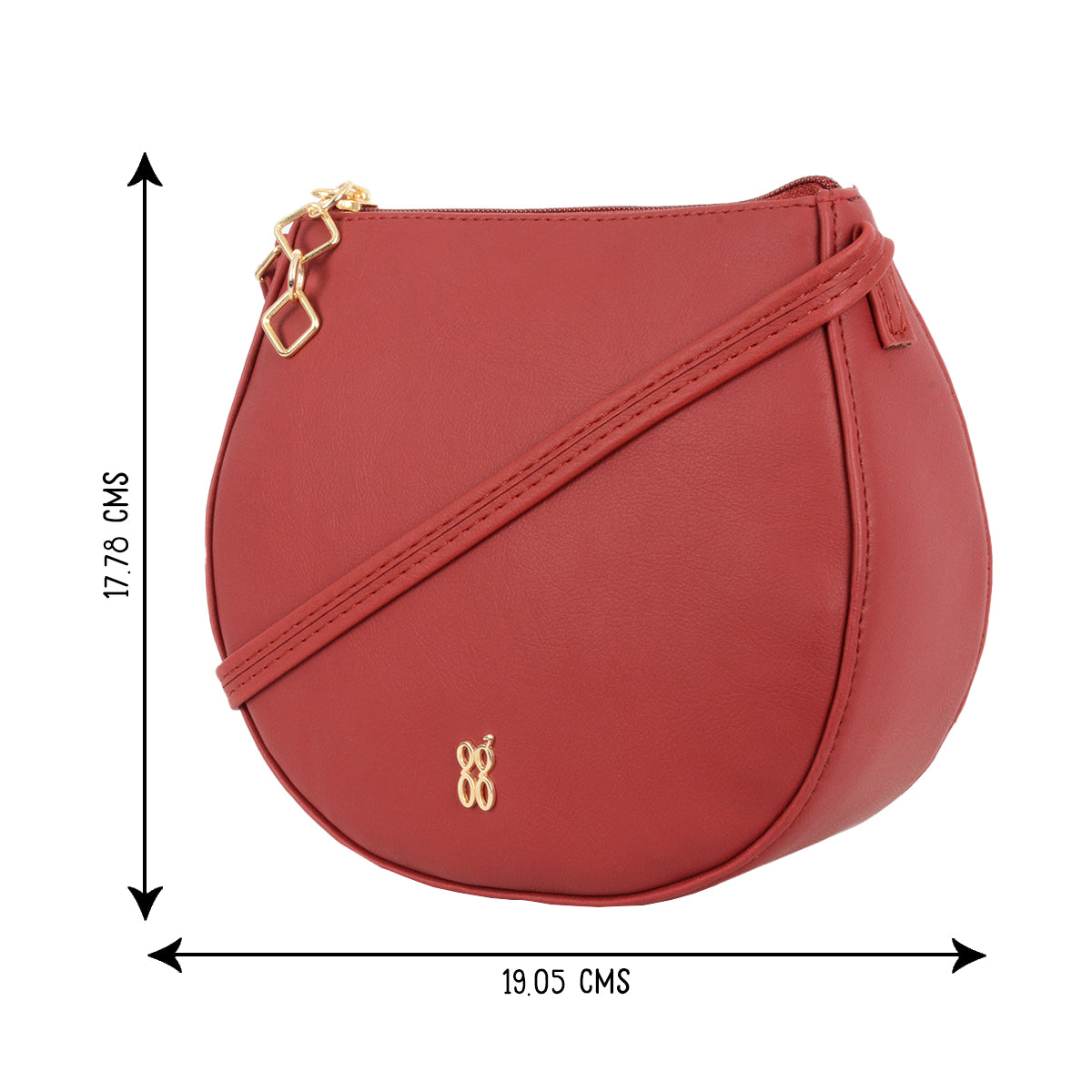 Brianna Red Large Saddle Sling Bag