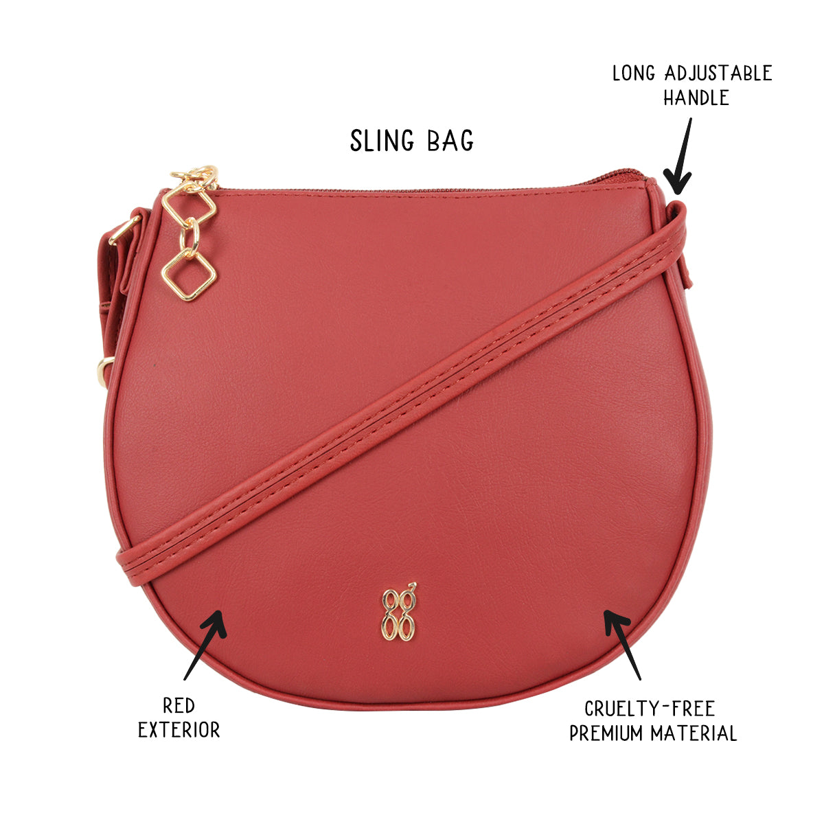 Brianna Red Large Saddle Sling Bag