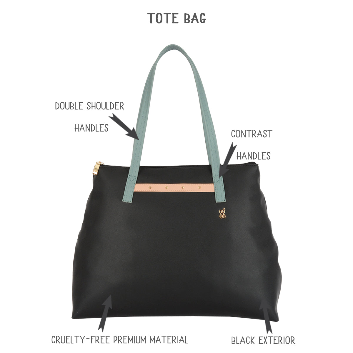 Alleu Black Large Tote