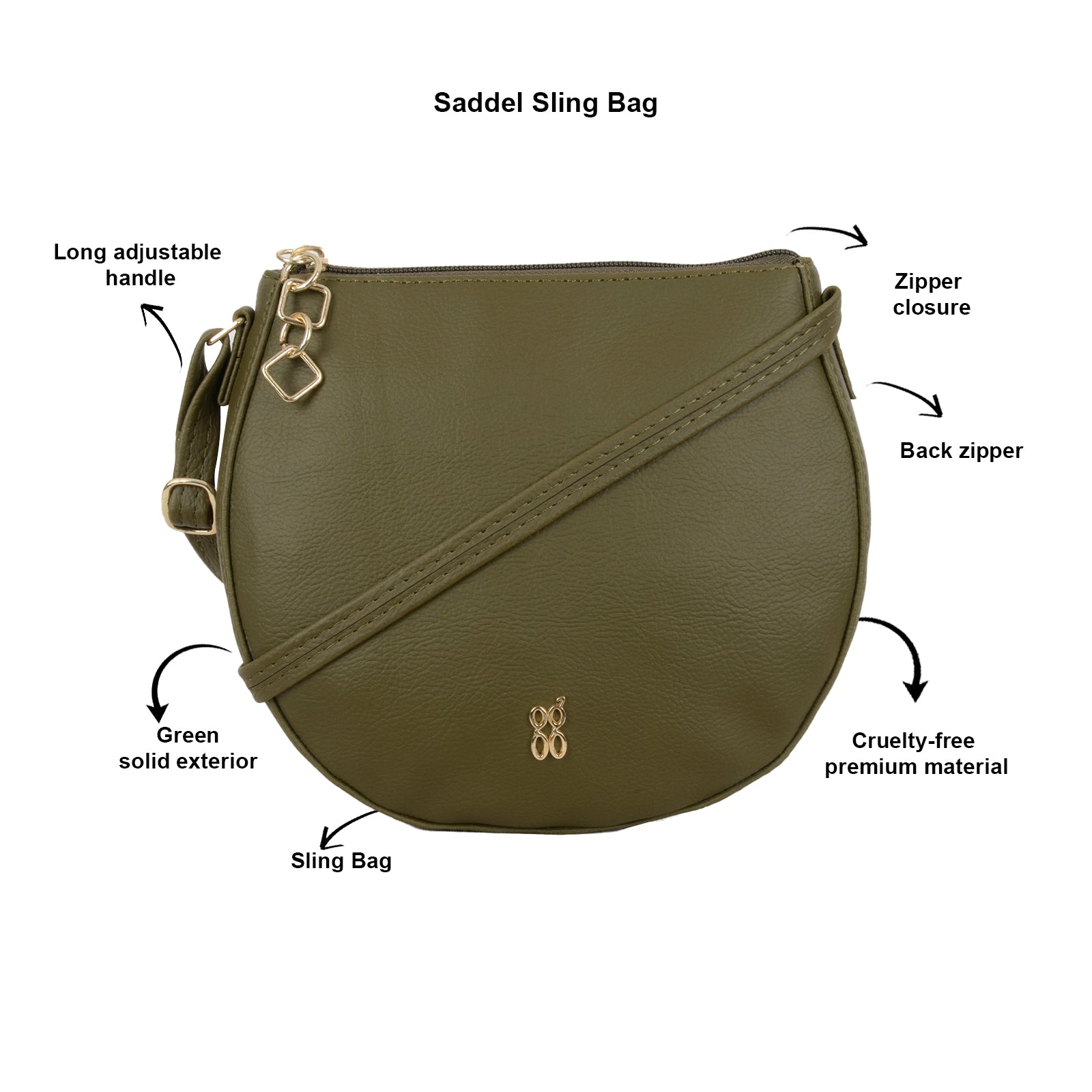 Brianna Green Large Saddle Sling Bag