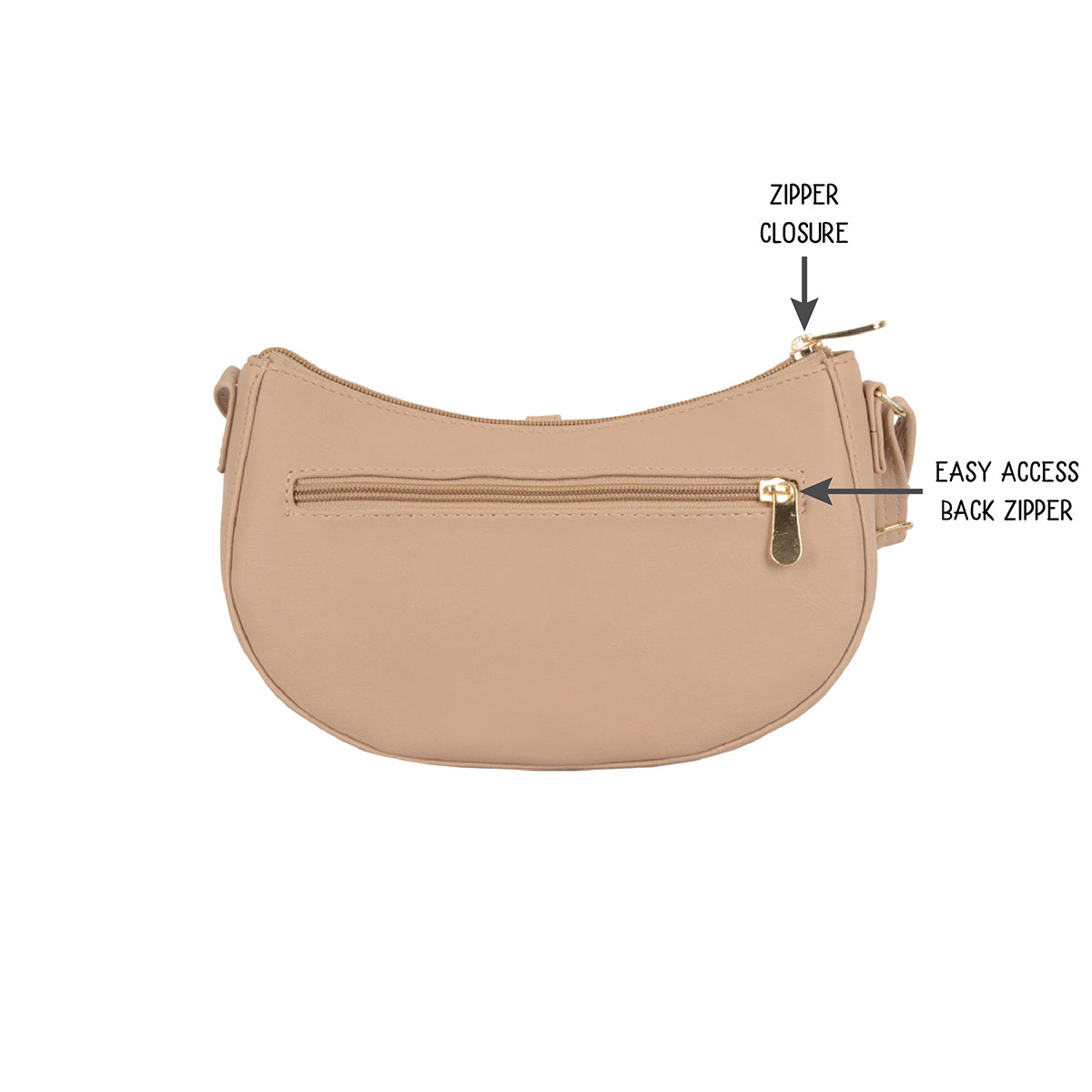 Mallu Beige Small Saddle Sling Bag