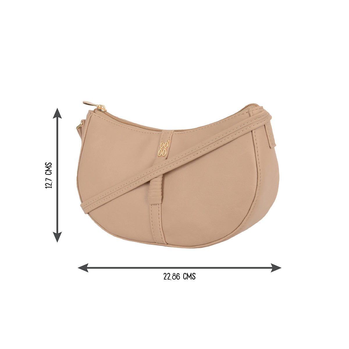 Mallu Beige Small Saddle Sling Bag