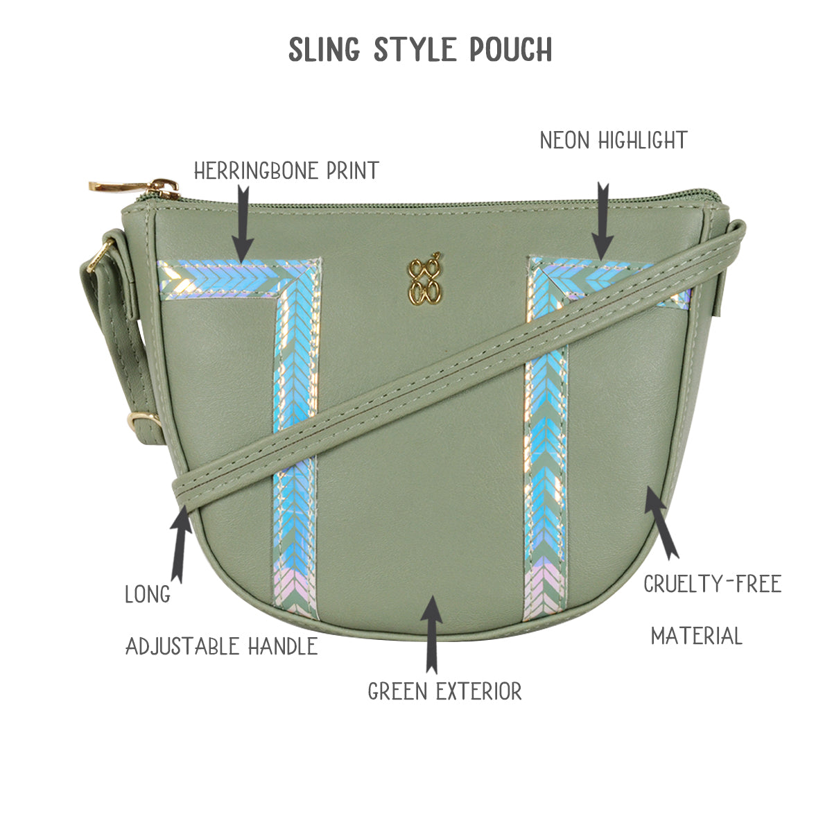 Batt Green Small Saddle Sling Bag