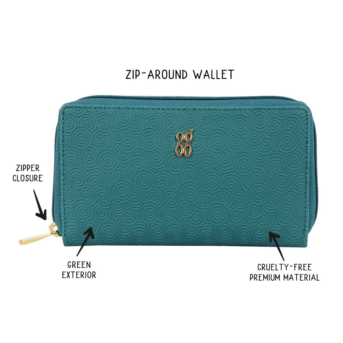 Ludo Green Medium Ziparound Wallets