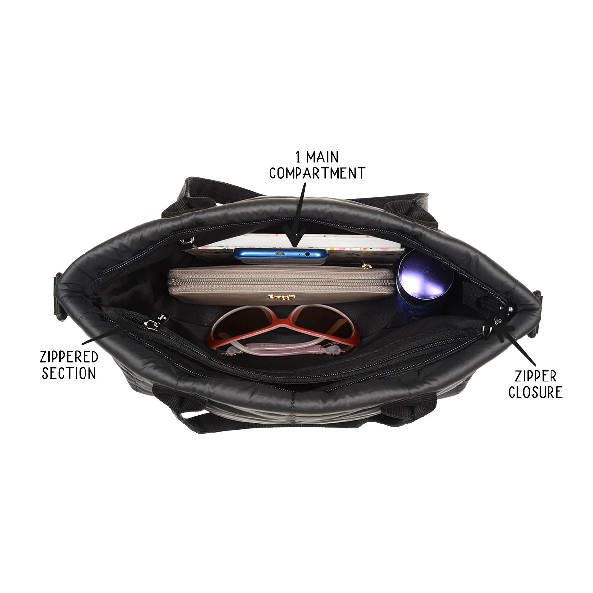 Dorli Black Large Tote Bag