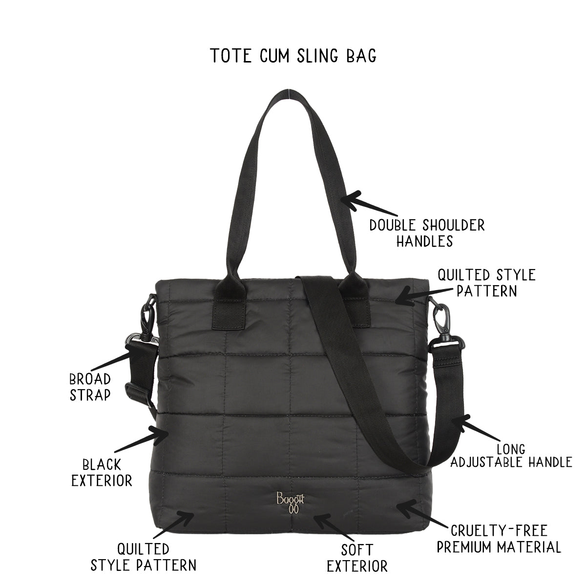 Dorli Black Large Tote Bag