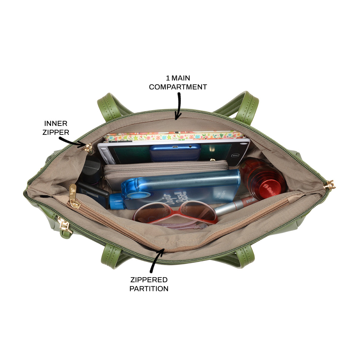 Route Green Large Tote Bags