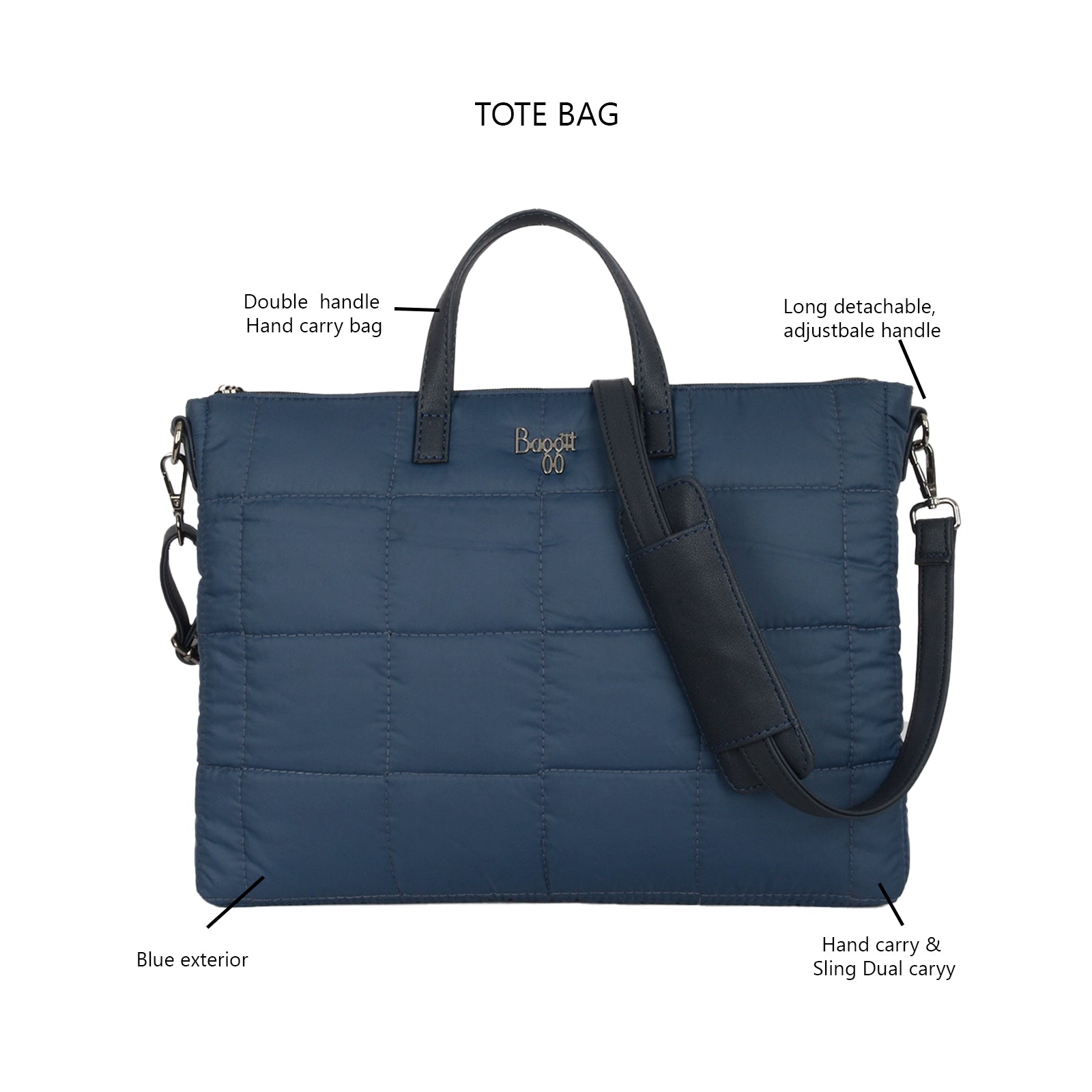 Merci Blue Large Laptop Tote