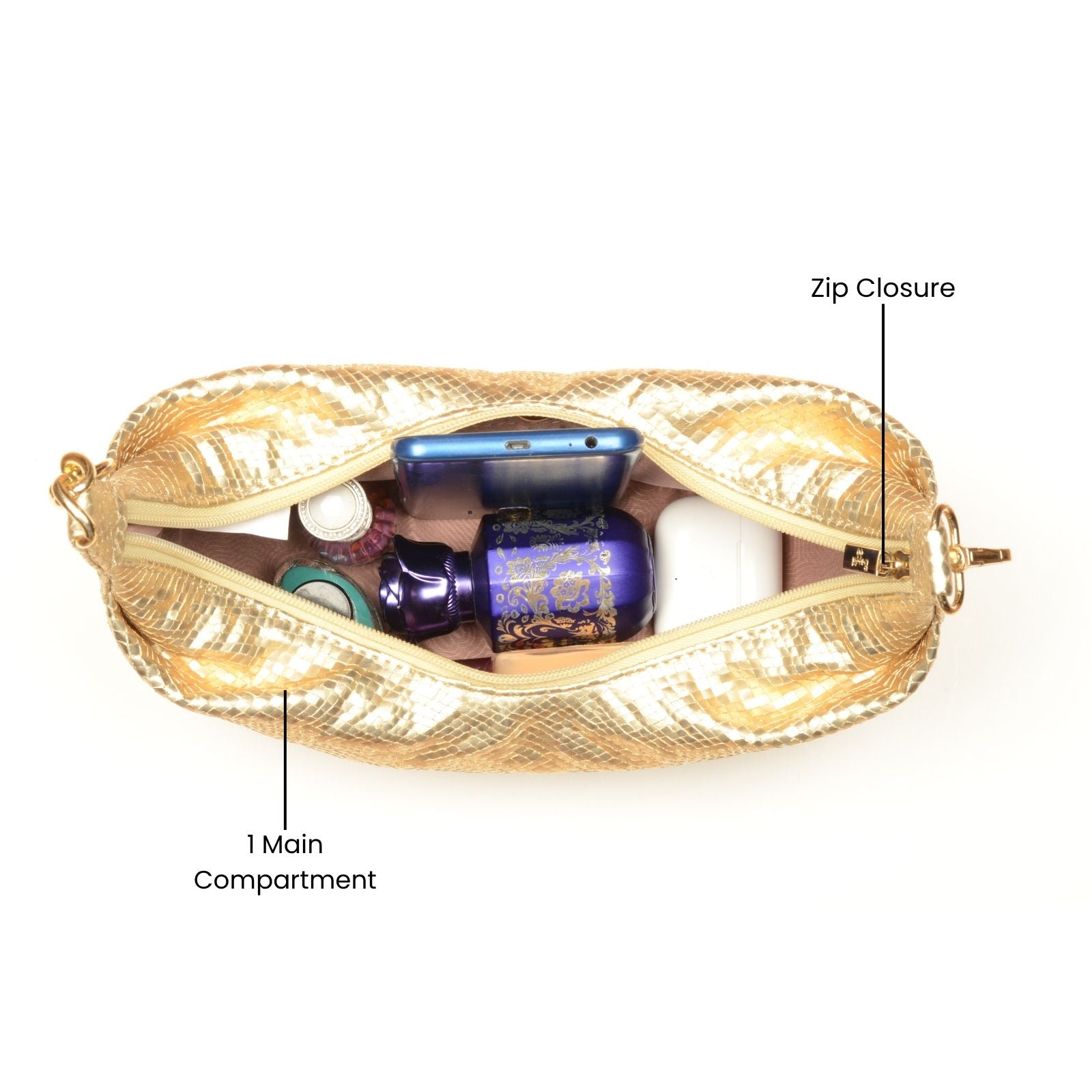 Raffles Gold Extra Small Hobo Bag