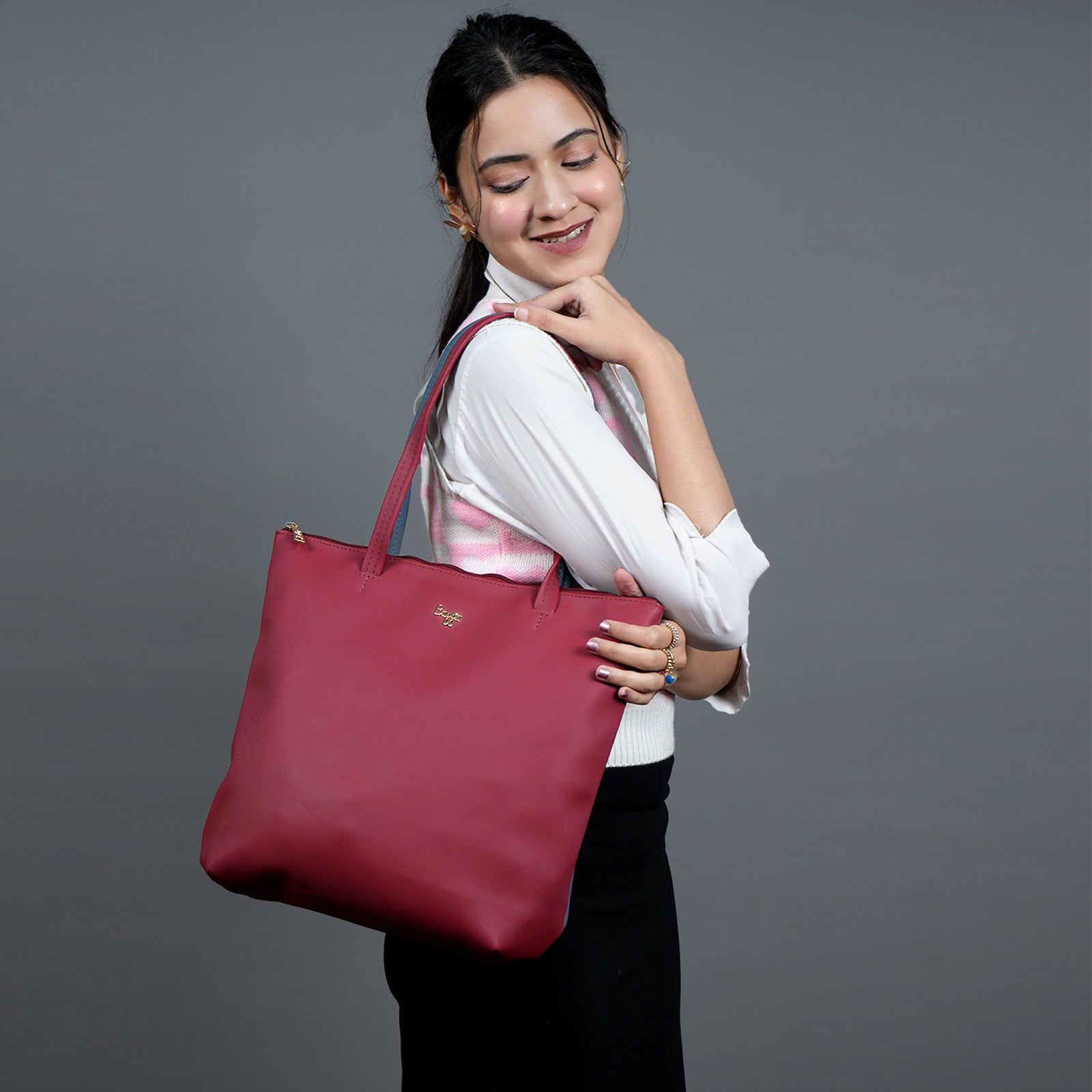 Kine Red Large Tote Bag