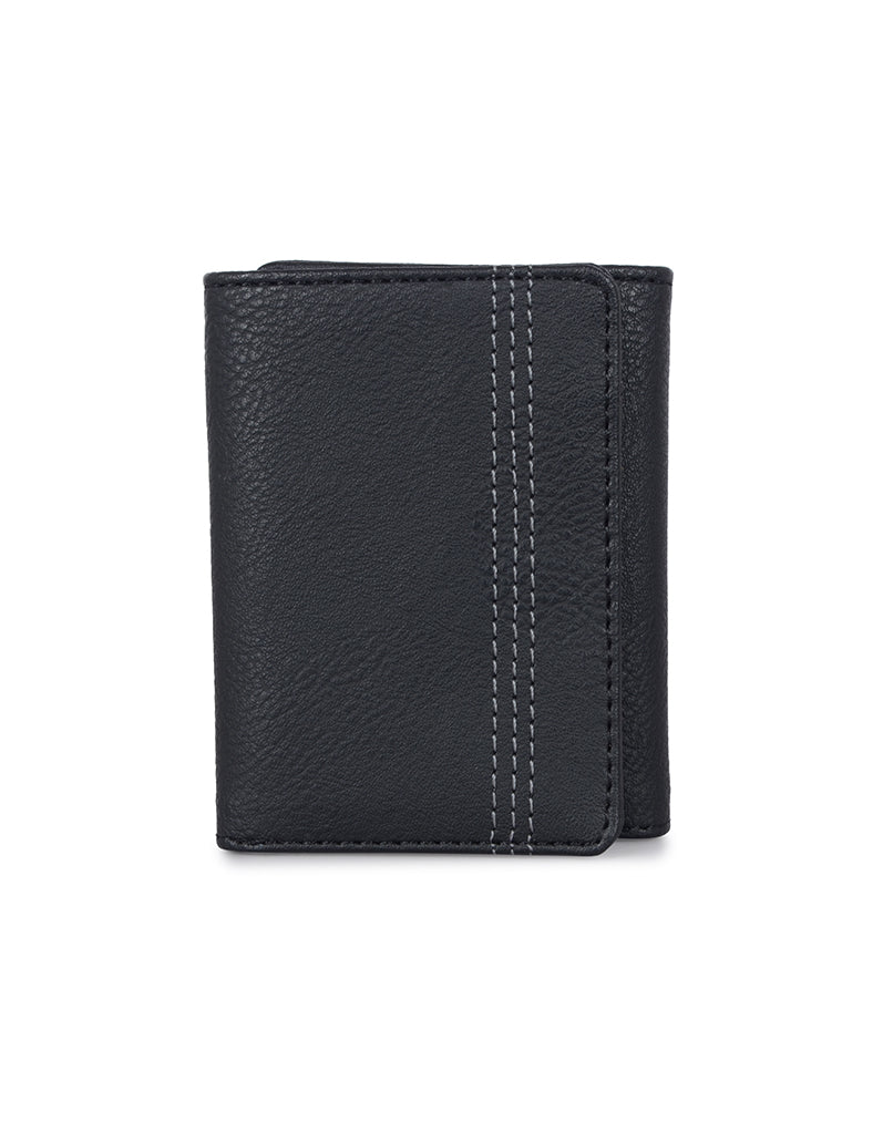 Pawn Black Small Three Fold Wallet