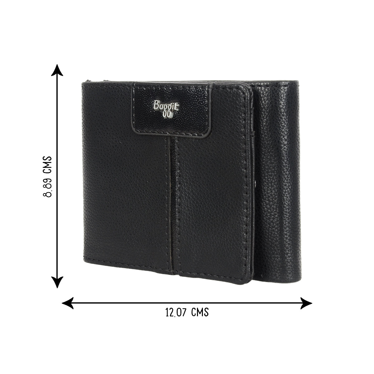Zinky Black Small Three Fold Wallet