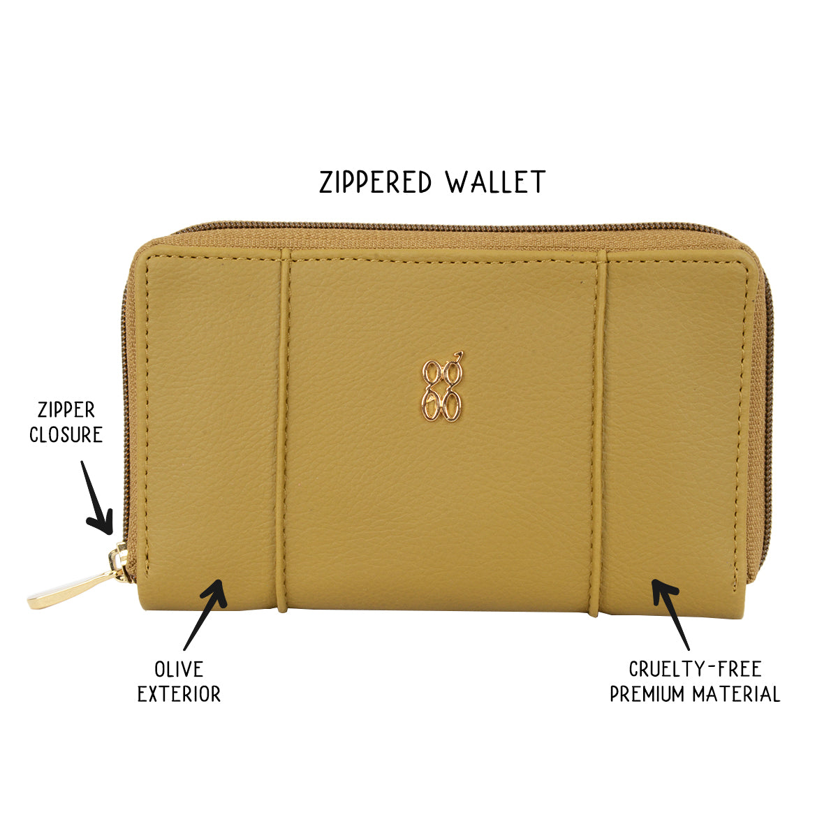 Pudo Green Medium Ziparound Wallet