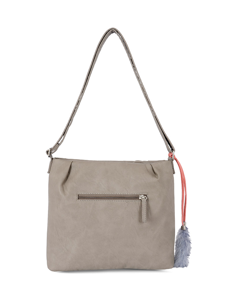 Bucksy Beige Medium Hobo Bag