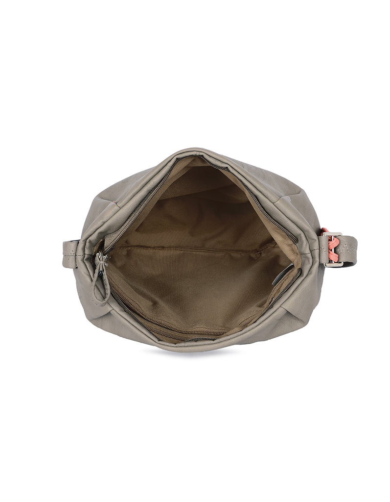 Bucksy Beige Medium Hobo Bag