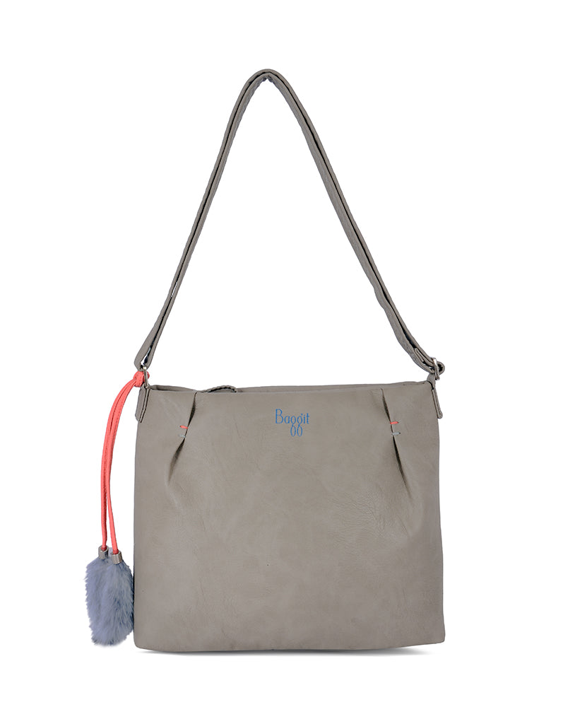 Bucksy Beige Medium Hobo Bag