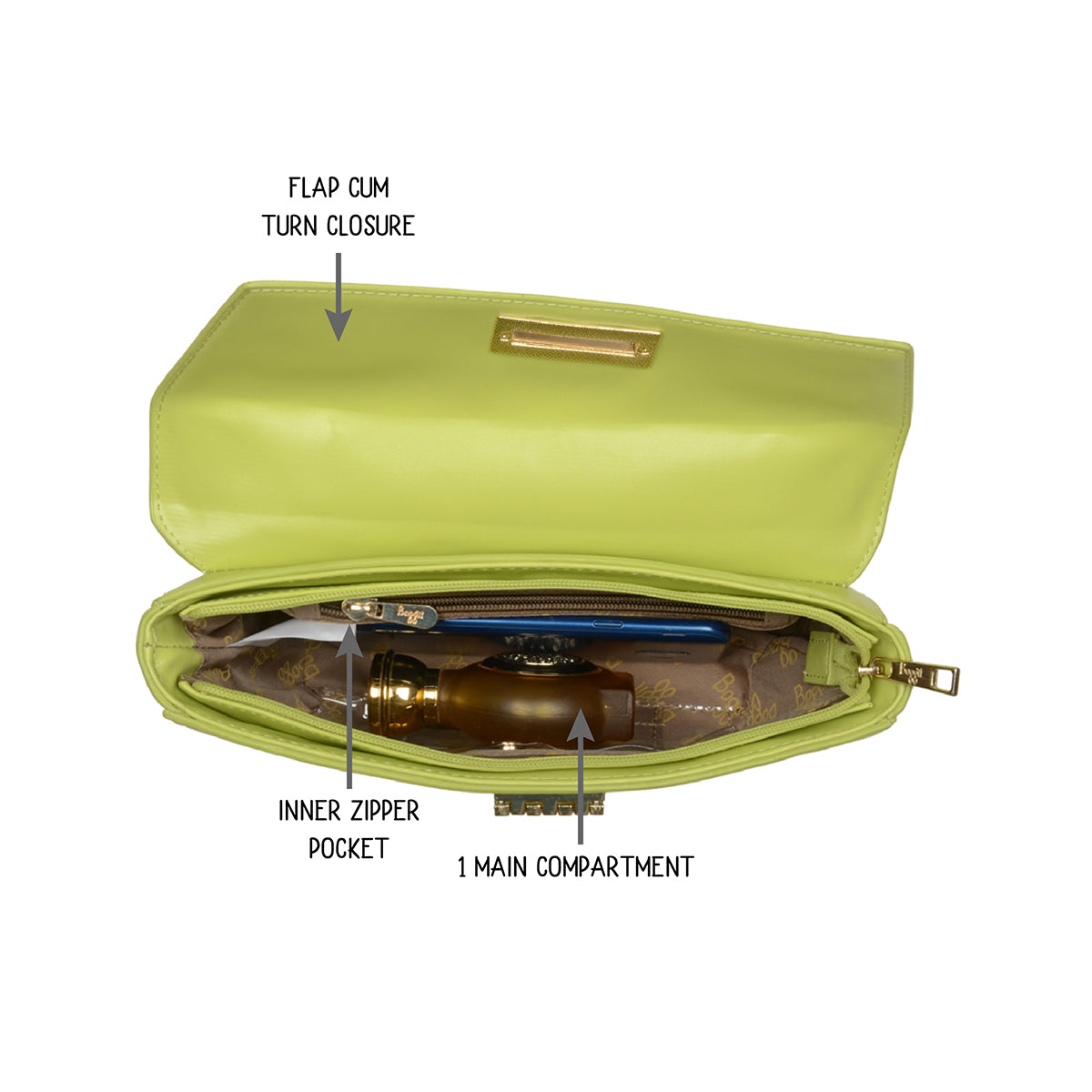 Sette Green Small Baguette Bags