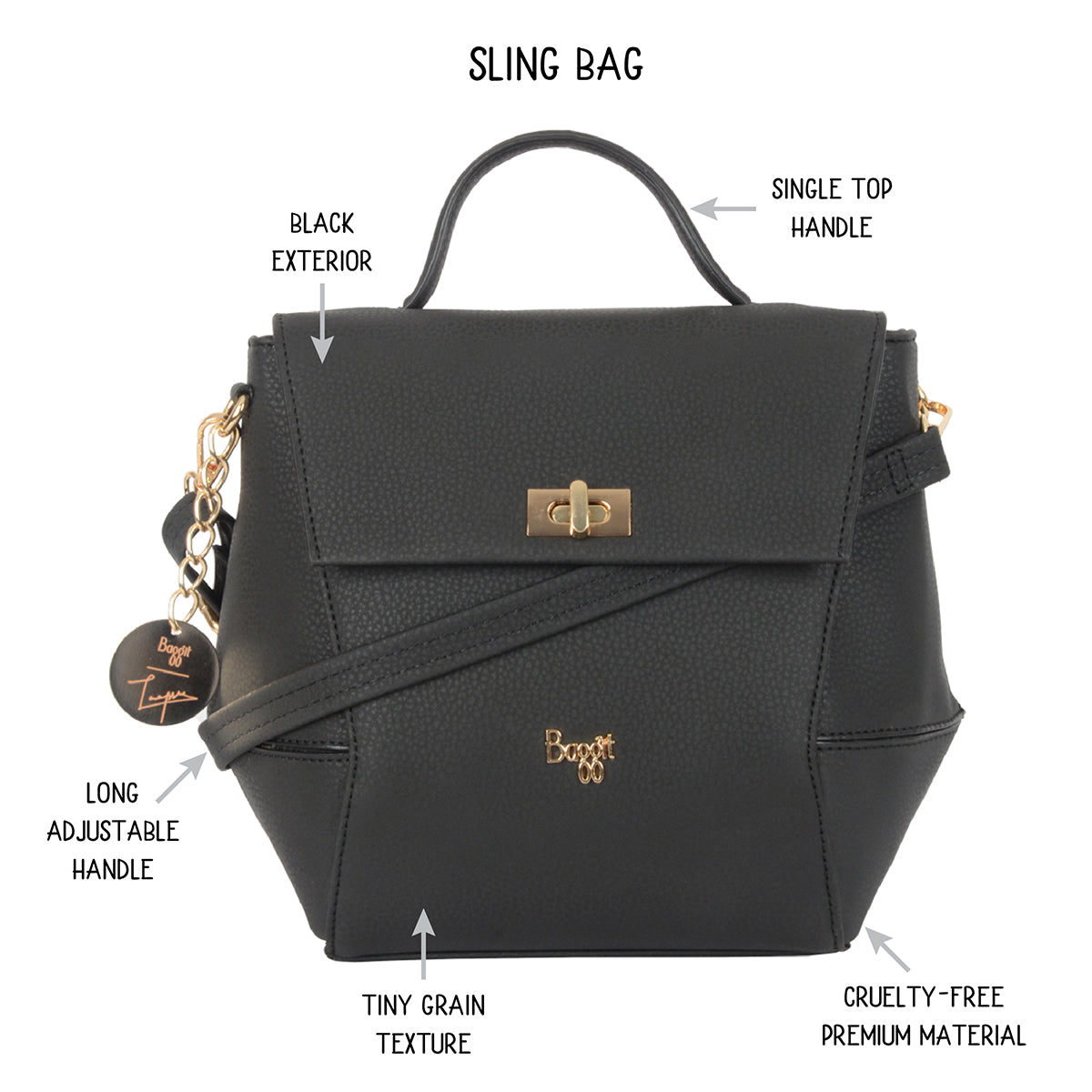 Zircon Black Small Mini Bag